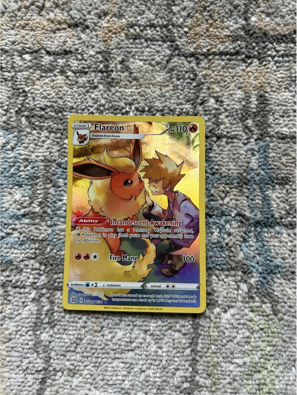 Flareon TG01/TG30 Holo SWSH09: Brilliant Stars Trainer Gallery LP Pokémon TCG